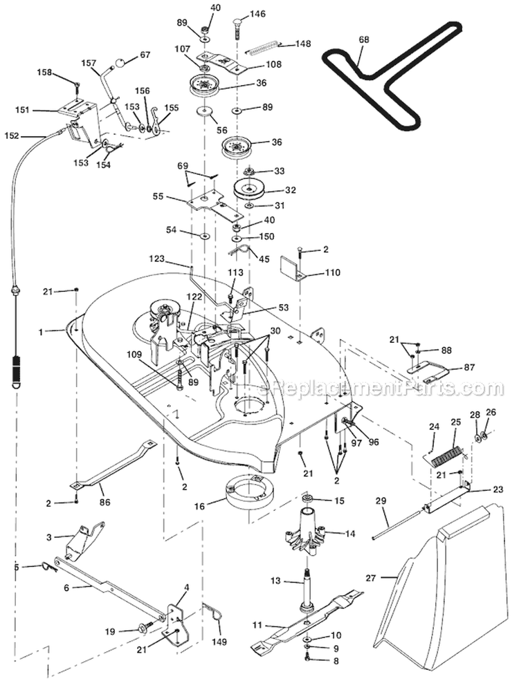 Page J Diagram and Parts List for WE1538B  Weed Eater Lawn Tractor